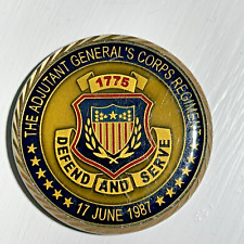 1987 US Army Challenge Coin Adjutant Generals Corps Regiment Regimental Command picture