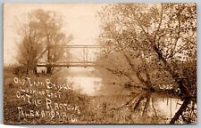 RPPC Postcard Old Iron Bridge Raccoon Creek Alexandria Ohio *A1318 picture
