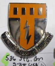 Army crest DUI DI dui CB clutchback  536th SIGNAL BATTALION sig bn  S-38 USA  picture