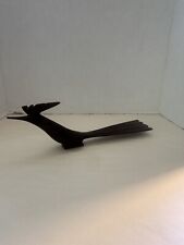 Vintage Mid Century Small Carved Visit   Wood Road Runner Statue Decor picture