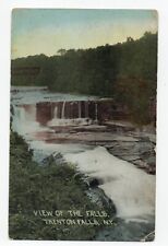 Vintage View of the Falls, Trenton Falls, New York.  Polychrome picture