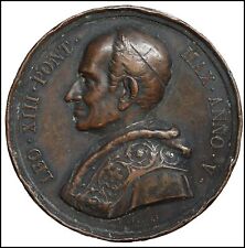 Pope Leo XIII Medal 1882 Mint State Rare Vatican Papal States Original Rome picture