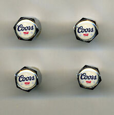 Coors Beer 4 Chrome Plated Brass Tire Valve Caps Car or Bike Golf Carts Coors picture