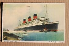 Old postcard R.M.S. QUEEN MARY STEAMER, CUNARD WHITE STAR, 1937 picture