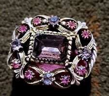Vintage 1950's Pink Jeweled (rhinestone)~ Florenza~ Vanity Table Trinket Box picture