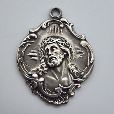 Vintage June 1954 HMH Jesus, Religious - Sterling Silver 925 Medal Pedant picture