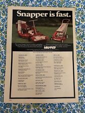 Vintage 1976 Snapper Lawn Mowers Print Ad Dealer Listings Snapper Is Fast picture