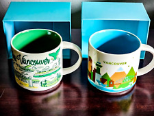Starbucks VANCOUVER CANADA Been There/YAH Series Coffee/Tea Mugs (2) 14oz NIB picture