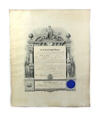 Original Master Mason’s Certificate Augusta Maine Lodge 1910 With Seal picture