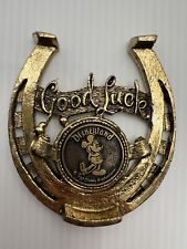 Disneyland Good Luck Horse Shoe Lucky Charm Success Gold Plated Metal picture