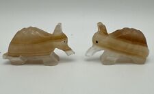 Vintage Agate Armadillo Hand Carved Pair picture