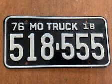 1976 Missouri Truck 18 License Plate Tag 518-555 picture