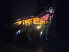 Layered 3D Wolf with lights picture