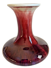 Chinese Red Oxblood Flambe Vase. Beautiful Red w/ Blue Mixed in At The Base picture