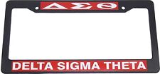 Delta Sigma Theta Text Decal Plastic License Plate Frame [Black - Car/Truck] picture