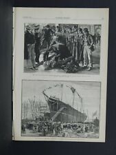 Harper's Weekly Single Pg AA675 Launch of the Iron Clipper-Ship 1883 picture