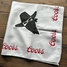 Vintage White Coors Beer Bandit Handkerchief Hanky Bandana Western 2’x2’ picture