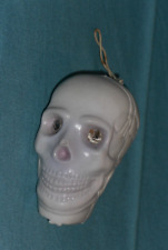 vintage Halloween plastic SKULL DECORATION ornament with flicker eyes picture