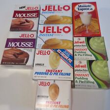 VTG Lot of 9 NOS JELL-O Pudding Pie, Mousse, Minute Tapioca, Jell-Well Pudding picture