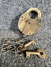 Antique Original Old Collectible Solid Brass Miller Lock Co. Phila Padlock USA picture