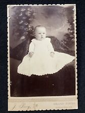 Grand Forks North Dakota ND Cute Baby In White Antique Cabinet Photo picture