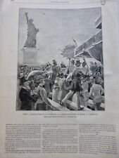 1886 Statue of Liberty New York Bartholdi 4 Newspapers picture