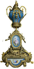 French Antique Sevres Porcelain Gilded Bronze Vase Mantle Heavy Rare 1800’s picture