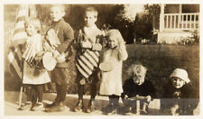1918 Armistice Day Patriotic American Flags Children Band Parade picture