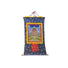Tibetan Print Fabric Trim Amitayus Buddha Art Wall Scroll Thangka ws3811 picture