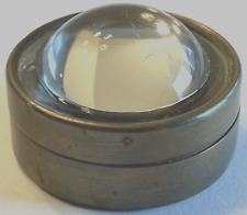 Rare Vintage 1950s Carl Aubock Austria Brass Pill Box w/Magnifying Glass Top MCM picture