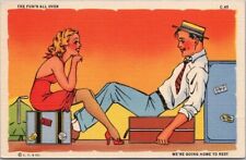 Romance Comic Postcard Honeymoon 