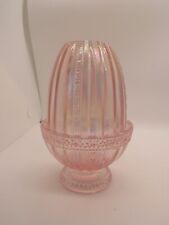 Vintage Fenton Iridescent Pink Glass Tulip Fairy Lamp Light picture