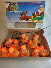 Vintage 1980's Hard Plastic Bears In Sweaters Christmas 10 In Box Works picture