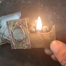 Vintage Antique Old Fashioned WWI Trench Book Style Kerosene Pocket Lighter  picture