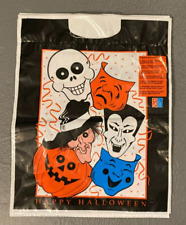 6 VINTAGE HALLOWEEN PLASTIC Trick or Treat Bags DOMINOS PIZZA 1980 GHOST WITCH picture