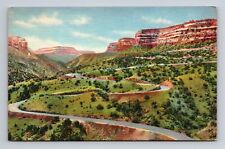 1942 Linen Postcard Grand Junction CO Southern Approach to Monument Rim Drive picture