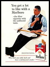 1961 Marlboro Cigarettes Architect Smoking MCM Lucite Egg Chair Vintage Print Ad picture