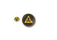 pins pin's flag badge metal lapel hat button biker danger poison funny skull A picture