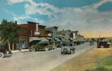 Mackinaw City MI Postcard Main Street Storefronts Cars picture