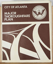 1970 Vintage Folded Map Atlanta GA City Major Thoroughfare Plan Streets Lanes picture
