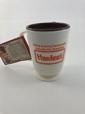 Vintage HARDEE’S CUP Plastic To Go, with lid, Whirley Industries, USA Handle Mug picture