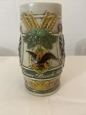 Budweiser 1980's Holiday Beer Stein Snowy Woodland Clydesdale Ceramarte Mug picture