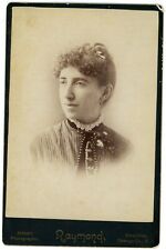 CIRCA 1890'S Named CABINET CARD Lovely Woman Raymond Vermillion, Oswego CO. NY picture