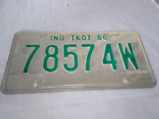 Vintage 1986 Indiana Truck License Plate 78574W  picture