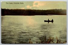 Postcard The Lake, Rowing On Lake, Osceola Iowa Posted 1908 picture