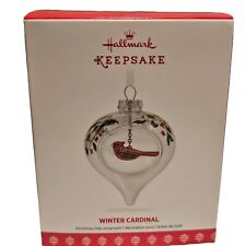 2017 Hallmark Keepsake Winter Cardinal Glass & Enamel Bird Christmas Ornament picture
