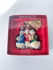 Waterford Marquis Snowman Couple Christmas Ornament # 155086 Boxed tags picture