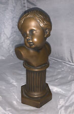 Esco Products Chalkware Child On Bust Pedstal Orig. Georges Flamand Sculpture picture