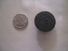 2 HAND BEADED BLACK DOME BUTTONS 1 1/4″ IN SIZE #211 picture