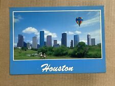 Postcard Houston TX Texas Downtown Skyline Hot Air Balloon Vintage PC picture